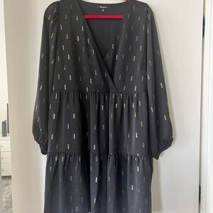 Black Dress with Gold Accents